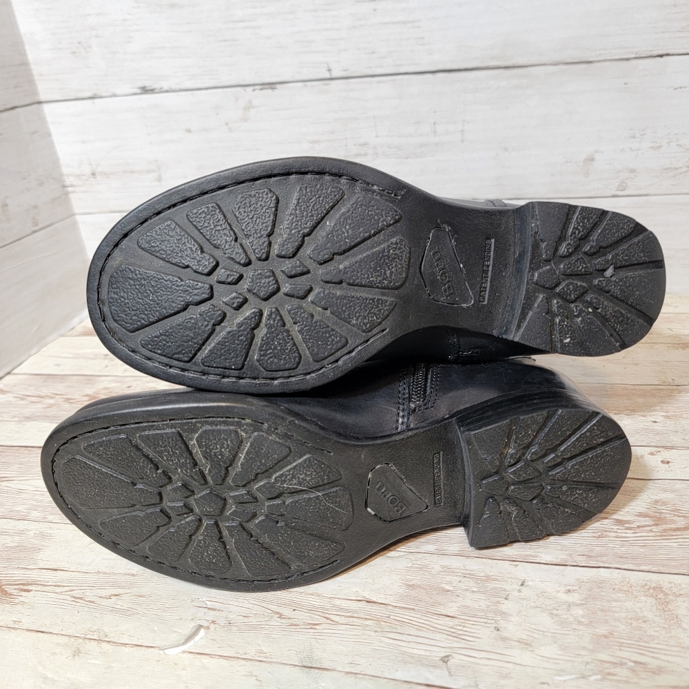 Born Mid Calf back lace black leather boots - Picture 10 of 13